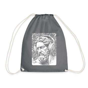 Zeus Shirt: This is where myth and music merge. - Drawstring Bag - grey - Front