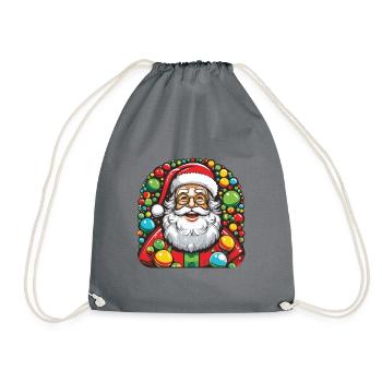 Santa Claus Christmas Santa - Drawstring Bag - grey - Front