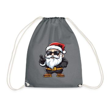Père Noël Illustration de bande dessinée - Sac de sport léger - gris - Devant