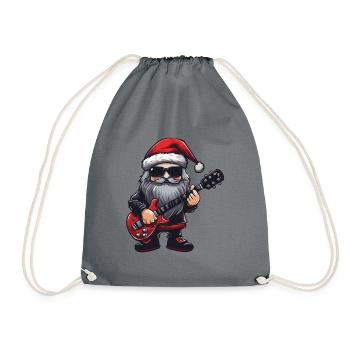 Père Noël Guitare Père Noël Musicien Concert - Sac de sport léger - gris - Devant