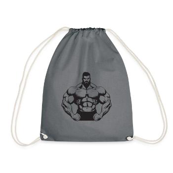 Homme Muscles Gym Musculation - Sac de sport léger - gris - Devant