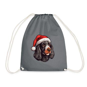 Cocker Spaniel tête de chien Portrait de Noël - Sac de sport léger - gris - Devant