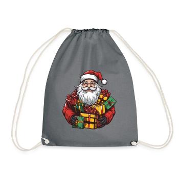 Santa Claus Christmas - Drawstring Bag - grey - Front