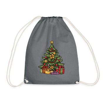 Tanne Xmas Weihnachten - Turnbeutel - Grau - Vorne