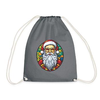 Santa Claus Colorful Santa Christmas - Drawstring Bag - grey - Front