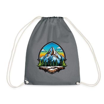 Berge Symbol Wandern Schild - Turnbeutel - Grau - Vorne