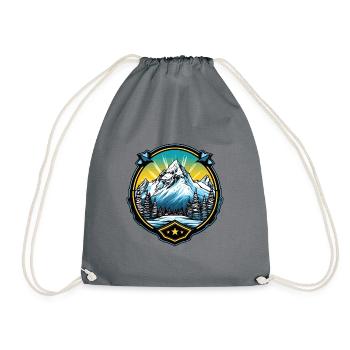 Alpen Berge Symbol - Turnbeutel - Grau - Vorne