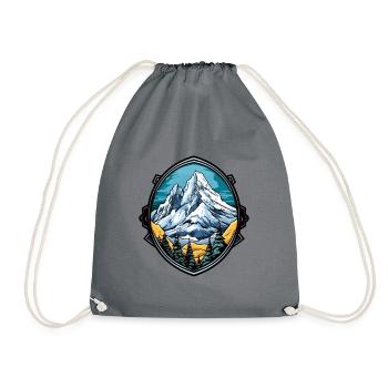 Berge Alpen Symbol Wappen - Turnbeutel - Grau - Vorne