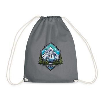 Berge Symbol Wandern Schild - Turnbeutel - Grau - Vorne