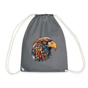 Eagle Head - Drawstring Bag - grey - Front
