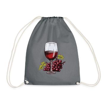 Verre à vin Raisins Vin - Sac de sport léger - gris - Devant