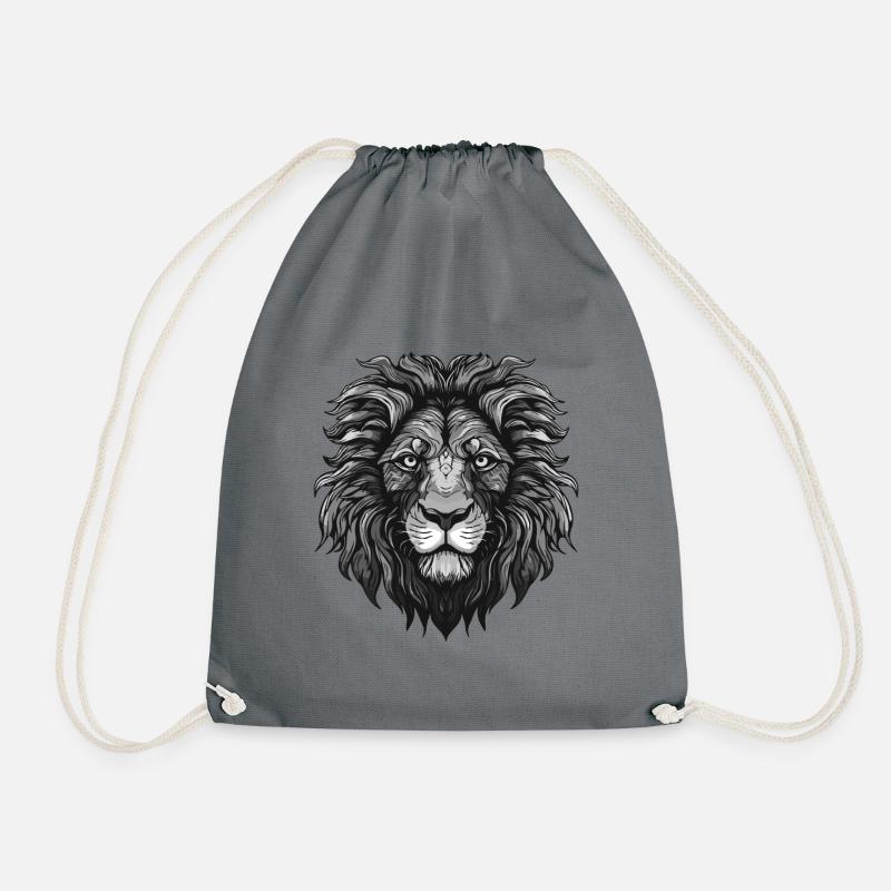 Tête d’animal de lion - Sac de sport léger - gris