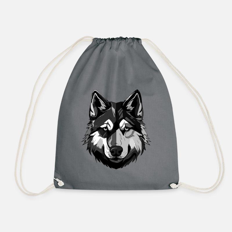 Tête d’animal de chien husky - Sac de sport léger - gris