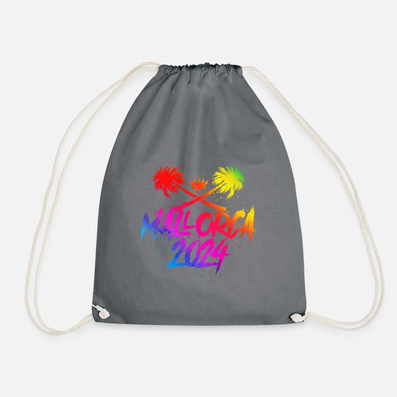 Mallorca 2024 Crown Colorful - Drawstring Bag - grey