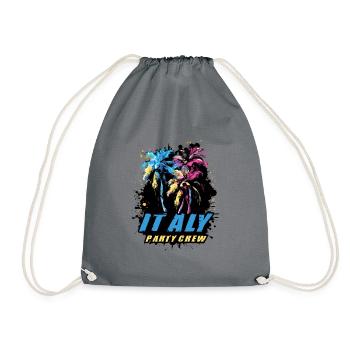 Italy Party Crew Holiday Saying - Drawstring Bag - grey - Front