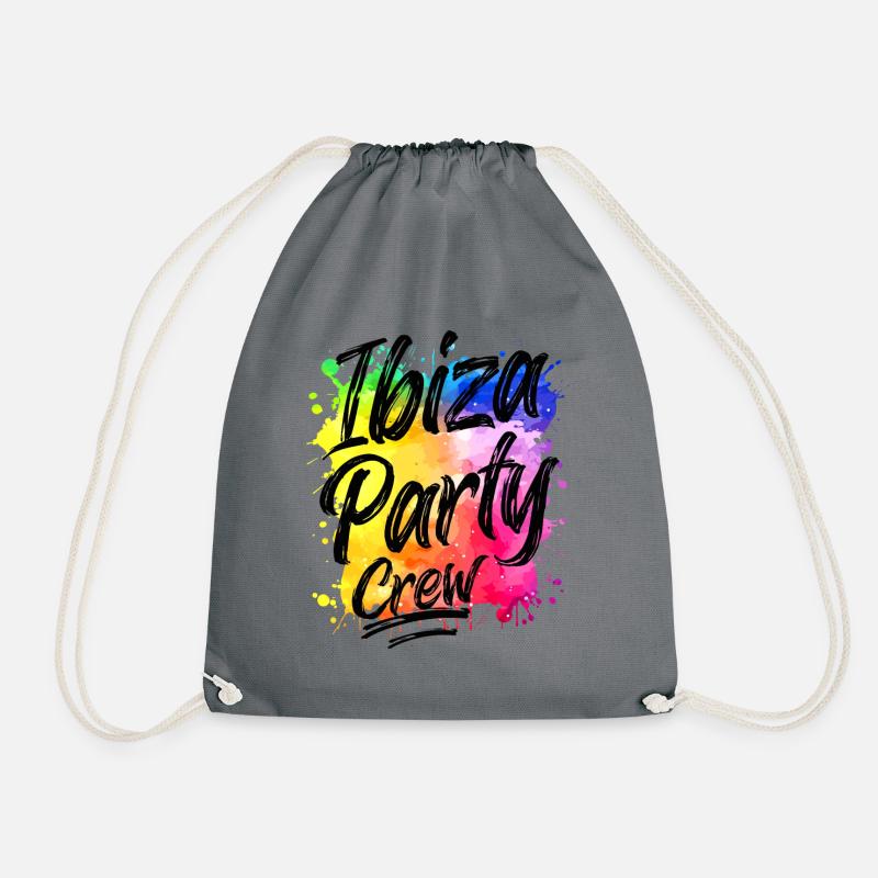 Ibiza Party Crew Bunt Klecks - Turnbeutel - Grau