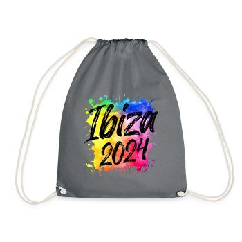 Ibiza 2024 Bunt Klecks - Turnbeutel - Grau - Vorne