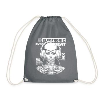 Electro Cyber Beat: Futuristic Music T-Shirt - Drawstring Bag - grey - Front
