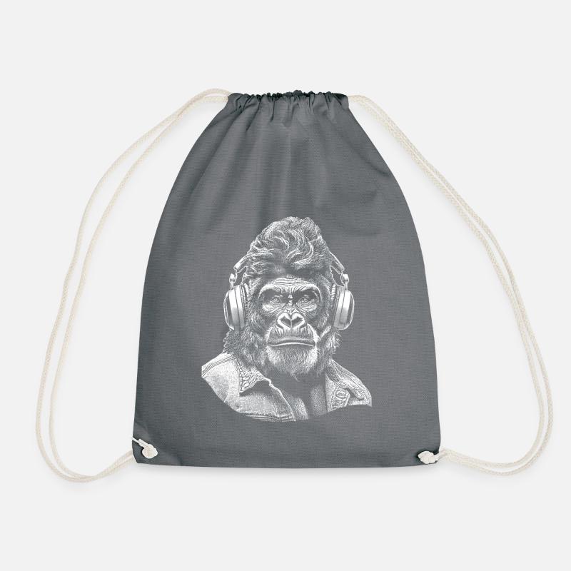 Hard rock gorilla t-shirt for real fans - Drawstring Bag - grey