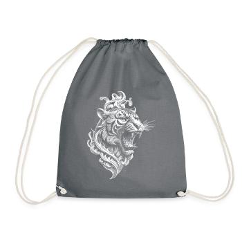 Zen-Tiger Shirt für meditative Momente - Turnbeutel - Grau - Vorne