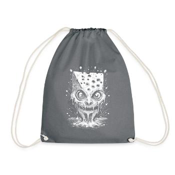 Chemise monstre de fromage effrayante pour les amateurs de fromage - Sac de sport léger - gris - Devant