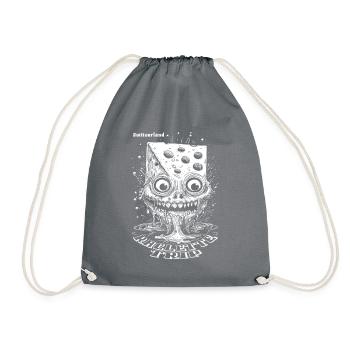 Humorous Cheese Scare Raclette Party T-Shirt - Drawstring Bag - grey - Front