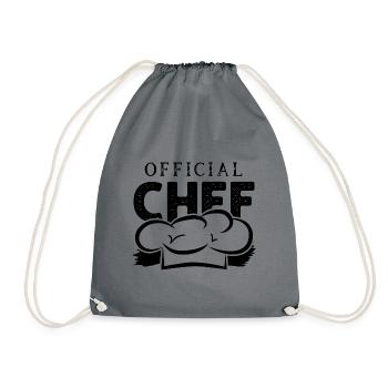 chef chef chef cook cooking - Drawstring Bag - grey - Front
