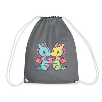Dragon Couple Amour Couple Amoureux - Sac de sport léger - gris - Devant