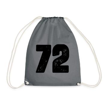 72 number jersey - Drawstring Bag - grey - Front