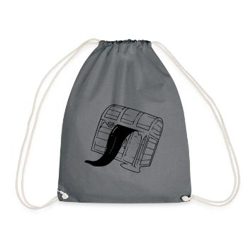 Drooling Chest Monster Encounter - Drawstring Bag - grey - Front