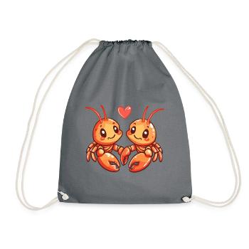Couple De Homard Amoureux Cancer Animal Saint Valentin - Sac de sport léger - gris - Devant