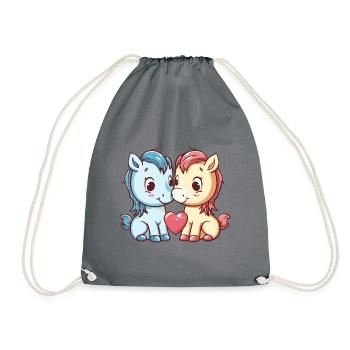 Cheval Couple Amour Couple Amoureux - Sac de sport léger - gris - Devant