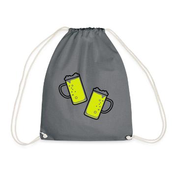 Beer glass beer mug beer - Drawstring Bag - grey - Front