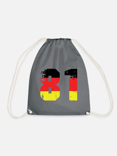 81 Zahl Deutschland Trikot - Turnbeutel - Grau