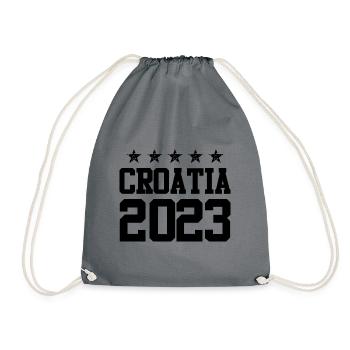 Croatia 2023 - Drawstring Bag - grey - Front