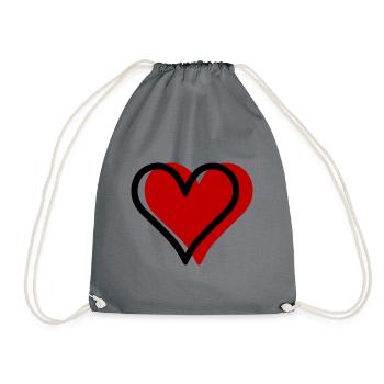 Symbole de l’amour du cœur - Sac de sport léger - gris - Devant