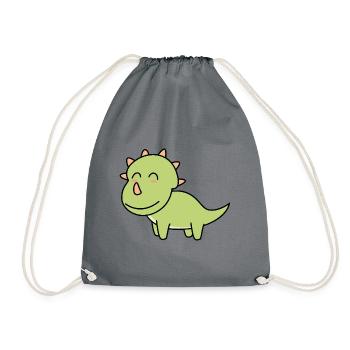 Dinosaure tricératops bande dessinée - Sac de sport léger - gris - Devant