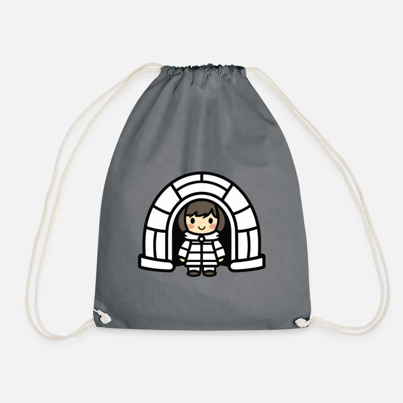 Winter Eskimo Iglu - Turnbeutel - Grau