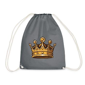 Crown Symbol - Drawstring Bag - grey - Front