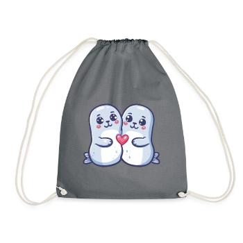 Seal Couple Amour Couple Amoureux - Sac de sport léger - gris - Devant