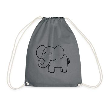 Elephant Comic - Drawstring Bag - grey - Front