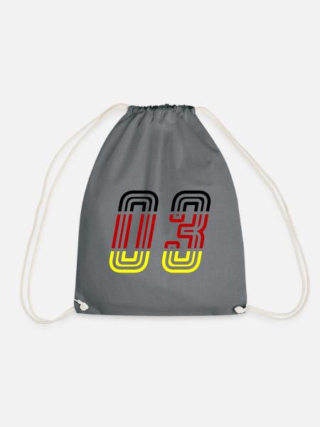 3 Number symbol Germany - Drawstring Bag - grey