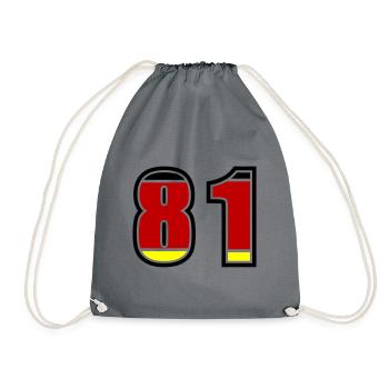 81 Number Germany Jersey - Drawstring Bag - grey - Front