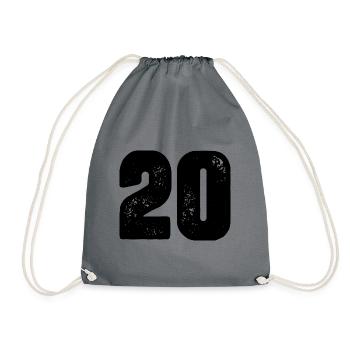 20 number jersey - Drawstring Bag - grey - Front