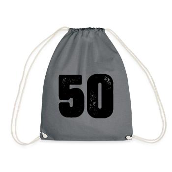50 number jersey - Drawstring Bag - grey - Front