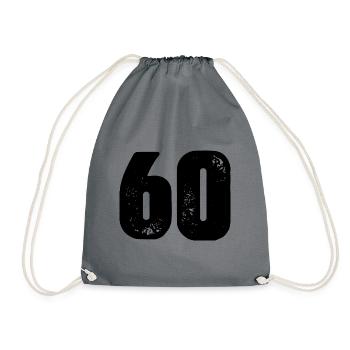 60 number jersey - Drawstring Bag - grey - Front