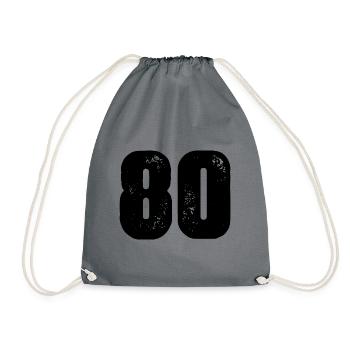 80 Zahl Trikot - Turnbeutel - Grau - Vorne