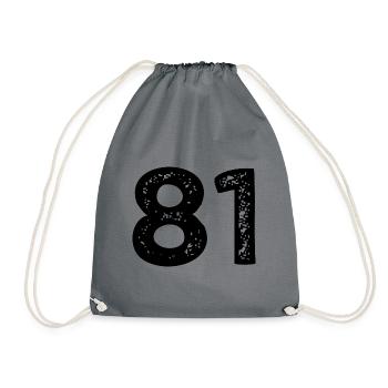 81 number jersey - Drawstring Bag - grey - Front