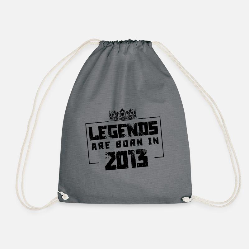 2013 legends born in - Drawstring Bag - grey