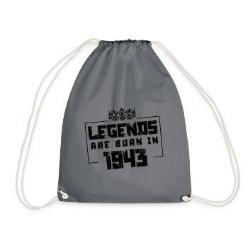 Legends Born in (1943) - Drawstring Bag - grey - Front